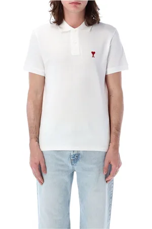 Ami Tops, Heren, Wit, L, Katoen, Rood Hart Polo Shirt