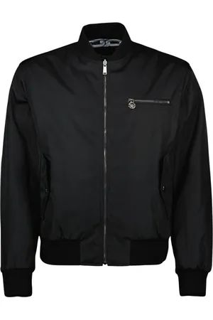 VERSACE Jassen, Heren, Zwart, S, Nylon, Omkeerbare Chain Print Bomberjack