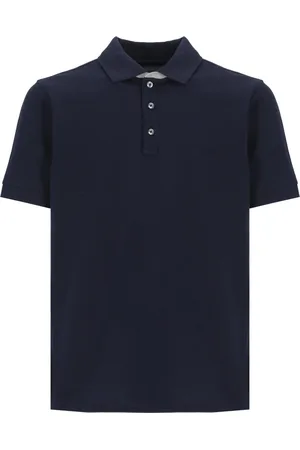 FAY Tops, Heren, Blauw, M, Katoen, Blauw poloshirt met kraag