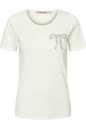 RUE de FEMME Tops, Dames, Wit, M, Elegante Geborduurde T-shirt Off