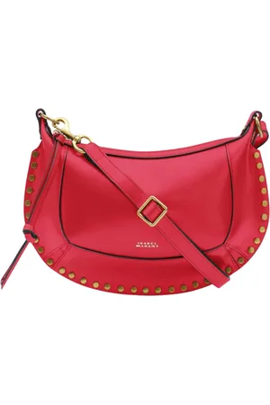 Isabel Marant Tassen, Heren, Rood, ONE Size, Leer, Studded Moon Bag Watermelon