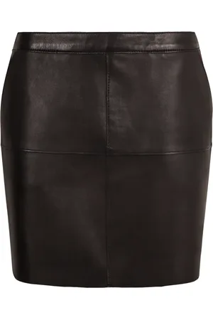 P.A.R.O.S.H. Rokken, Dames, Zwart, M, Leer, Mini leren rok met verborgen rits