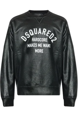 Dsquared2 Sweatshirts & Hoodies, Heren, Zwart, L, Katoen, Sweatshirt met Logo