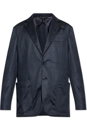 BRIONI Jassen, Heren, Blauw, L, Wol, Blazer met ruitpatroon