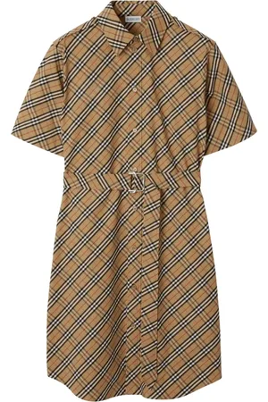 Burberry Kleedjes, Dames, , XS, Katoen, Jurk met B-vormige Gesp