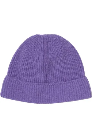 Auralee Accessoires, Dames, Paars, ONE Size, Kasjmier, Paarse Kasjmier Babyhoed Gebreide Afwerking