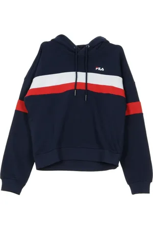 Fila Sweatshirts & Hoodies, Dames, Zwart, L, Zwarte Cropped Hoodie voor Vrouwen