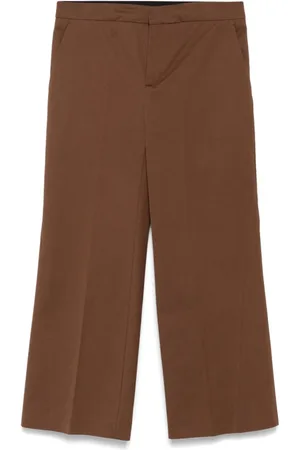 SEMICOUTURE Broeken, Dames, Bruin, L, Katoen, Bruine Elegante Katoenen Broek