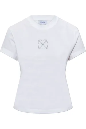 OFF-WHITE Tops, Dames, Wit, M, Katoen, Top met Logo