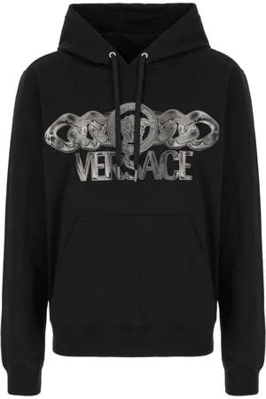 VERSACE Sweatshirts & Hoodies, Heren, Zwart, M, Stijlvolle Sweatshirt voor een Trendy Look