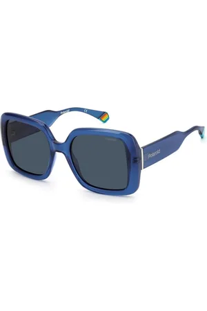 Polaroid Accessoires, Dames, Blauw, ONE Size, Regenboog Vierkante Zonnebril