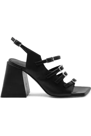 vic matiè Schoenen, Dames, Zwart, 39 EU, Leer, Ming open sandaal Gespen zwart