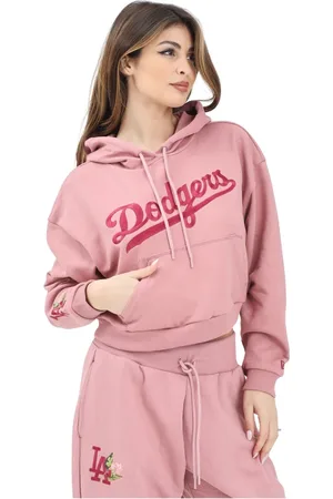 New Era Sweatshirts & Hoodies, Dames, Roze, S, MLB Grafische Hoodie LA Dodgers Stijl