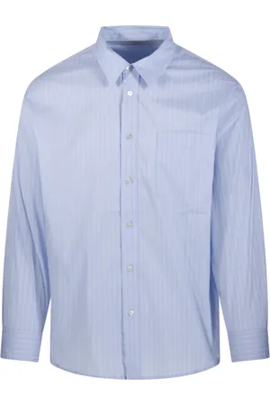 DUNST Overhemden, Heren, Blauw, M, Katoen, Skyblue Stripe Oversized Shirt