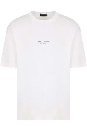 Giorgio Armani Tops, Heren, Wit, L, Optisch Wit T-Shirt