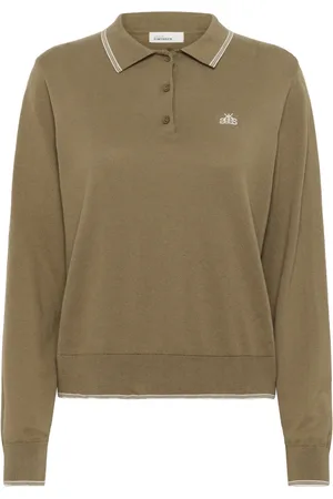 Karen by Simonsen Truien, Dames, Groen, L, Katoen, Sportieve Polo Trui Caribou