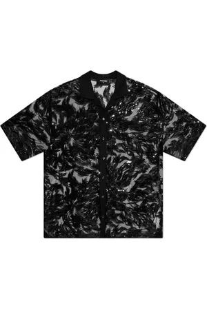 Dsquared2 Overhemden, Heren, Zwart, L, Pailletten, Shirt met Paillettenpatroon