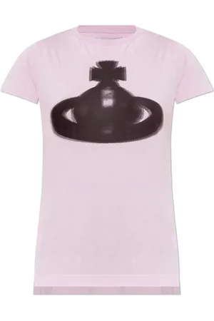 Vivienne Westwood Tops, Dames, Paars, S, Katoen, T-shirt met logo