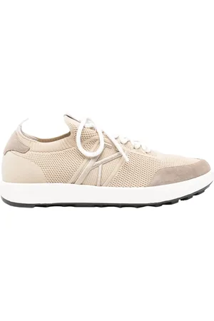 Kiton Schoenen, Heren, Bruin, 42 EU, Leer, Bruine leren sneakers met stoffen voering