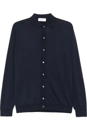LARDINI Overhemden, Heren, Blauw, M, Katoen, Blauw Fijngebreid Oxford Overhemd