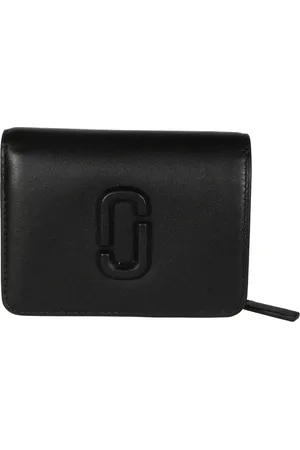 Marc Jacobs Accessoires, Dames, Zwart, ONE Size, Leer, Mini Compact Portemonnee