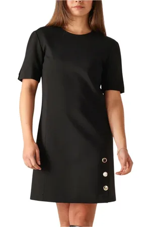 Twin-Set Kleedjes, Dames, Zwart, 2Xs, Zwarte Mini Jurk Elegante Stijl