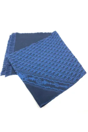 Dior Pre-owned, Dames, Blauw, ONE Size, Wol, Pre-owned Wool scarves