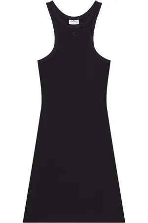 Courrèges Kleedjes, Dames, Zwart, XS, Zwarte Mouwloze Racerback Jurk