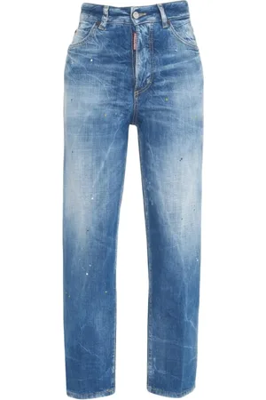 Dsquared2 Jeans, Dames, Blauw, 3Xs, Katoen, Blauwe Used Look Jeans `Boston`