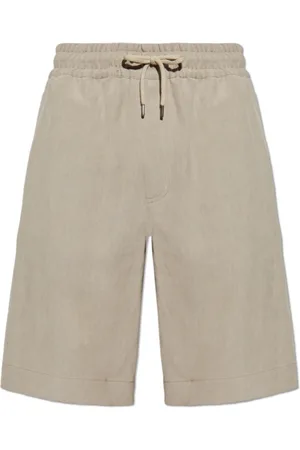 Giorgio Armani Korte broeken, Heren, Grijs, XL, Linnen, Linnen shorts