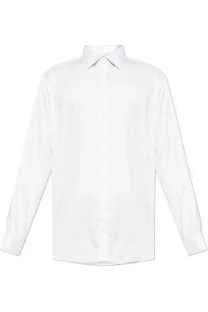 Giorgio Armani Overhemden, Heren, Wit, 2Xl, Katoen, Overhemd met gestreept patroon