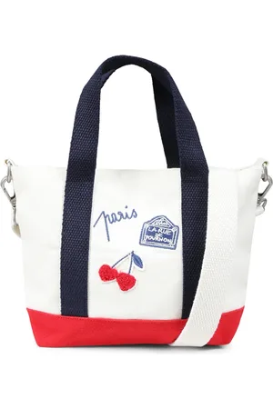 BONPOINT Tassen, Dames, , ONE Size, Katoen, Kersen Geborduurde Casual Ivoor Tas