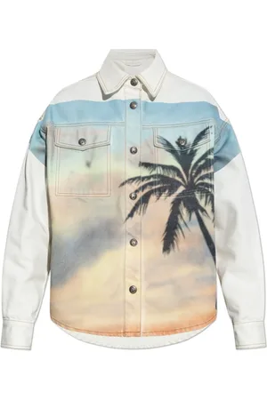 Palm Angels Jassen, Dames, Veelkleurig, M, Katoen, Jas met Print
