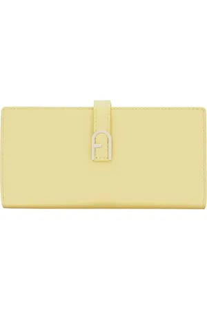 Furla Accessoires, Dames, Geel, ONE Size, Leer, Flow Continental Portemonnee