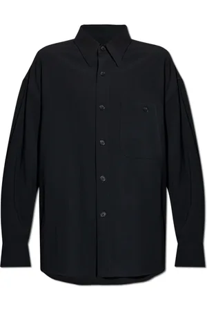Giorgio Armani Overhemden, Heren, Zwart, L, Wol, Overhemd met zak