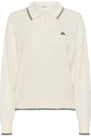 Karen by Simonsen Truien, Dames, , XS, Katoen, Sportieve Polo Trui met Geborduurd Detail