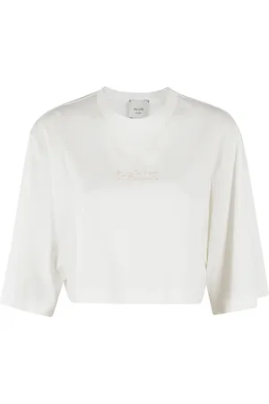 ALYSI Tops, Dames, Wit, S, Cropped T-shirt
