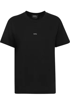 A.P.C. Tops, Heren, Zwart, L, Katoen, Klassiek katoenen T-shirt