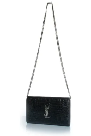 Saint Laurent Pre-owned, Dames, Zwart, ONE Size, Leer, Pre-owned Leather clutches