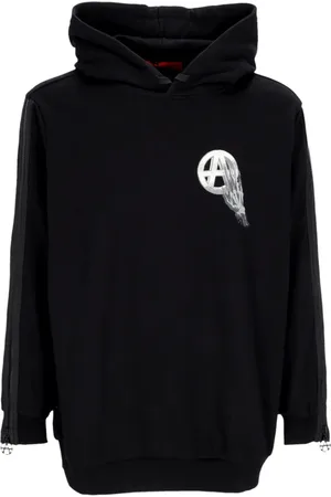 Acupuncture Sweatshirts & Hoodies, Heren, Zwart, S, Katoen, Skulled Logo Lichtgewicht Hoodie Zwart