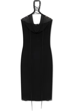 Dsquared2 Kleedjes, Dames, Zwart, 2Xs, Leer, Zijden Jurk