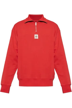 Bally Sweatshirts & Hoodies, Heren, Rood, S, Katoen, Sweatshirt met opstaande kraag