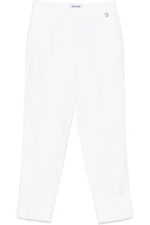Blugirl Broeken, Dames, Wit, L, Linnen, Witte Linnen Broek Elegante Stijl