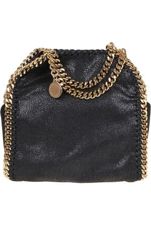 Stella McCartney Tassen, Dames, Zwart, ONE Size, Polyester, Zwarte Schoudertas Tiny Tote