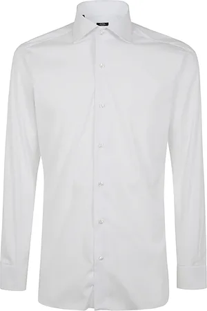 BARBA Overhemden, Heren, Wit, 5Xl, Casual hals shirt voor mannen