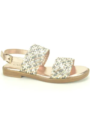 Carmela Schoenen, Dames, Veelkleurig, 39 EU, Zilver vlecht haarband in zand