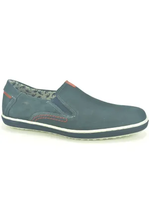 Fluchos Schoenen, Heren, Blauw, 43 EU, Blauw Nubuck Print Casual Schoenen