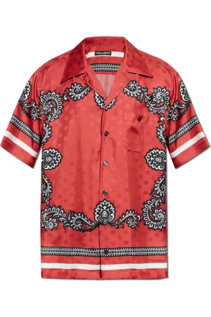 Dolce & Gabbana Overhemden, Heren, Rood, L, Zijden shirt met zak