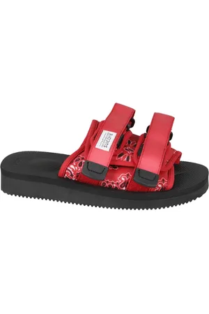 SUICOKE Schoenen, Dames, Rood, 38 1/2 EU, Stijlvolle Moto Cab Sandalen