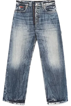 MARTINE ROSE Jeans, Heren, Blauw, L, Blauwe Acid Casual Jeans